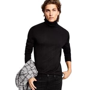 And Now This Men's Solid Black Turtleneck Sweater Black, Size XXL
